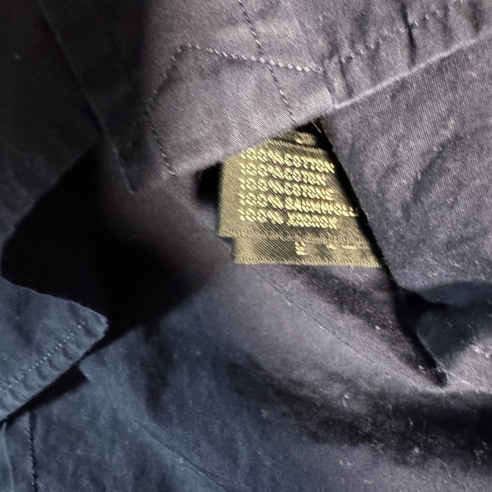 Women's Ralph Lauren Black Label Sz 12 Navy Blue Cotton Button Down Shirt - Picture 7 of 8